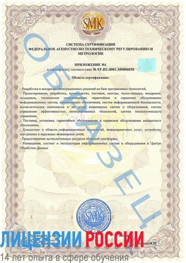 Образец сертификата соответствия (приложение) Березовка Сертификат ISO 27001